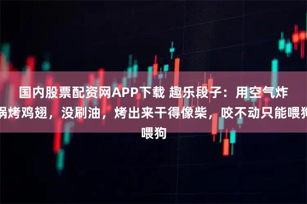国内股票配资网APP下载 趣乐段子：用空气炸锅烤鸡翅，没刷油，烤出来干得像柴，咬不动只能喂狗