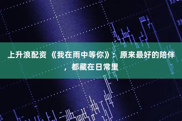 上升浪配资 《我在雨中等你》：原来最好的陪伴，都藏在日常里