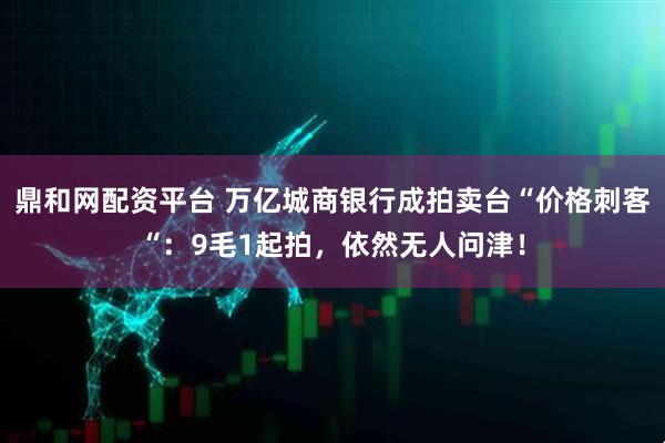 鼎和网配资平台 万亿城商银行成拍卖台“价格刺客“：9毛1起拍，依然无人问津！